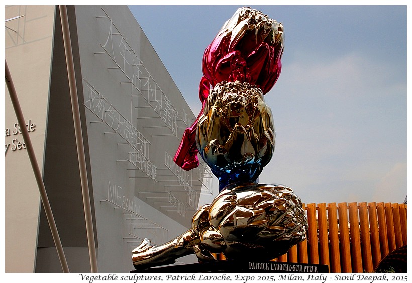 Vegetable sculptures by Patrick Laroche, Expo 2015, Milan, Italy - Images by Sunil Deepak