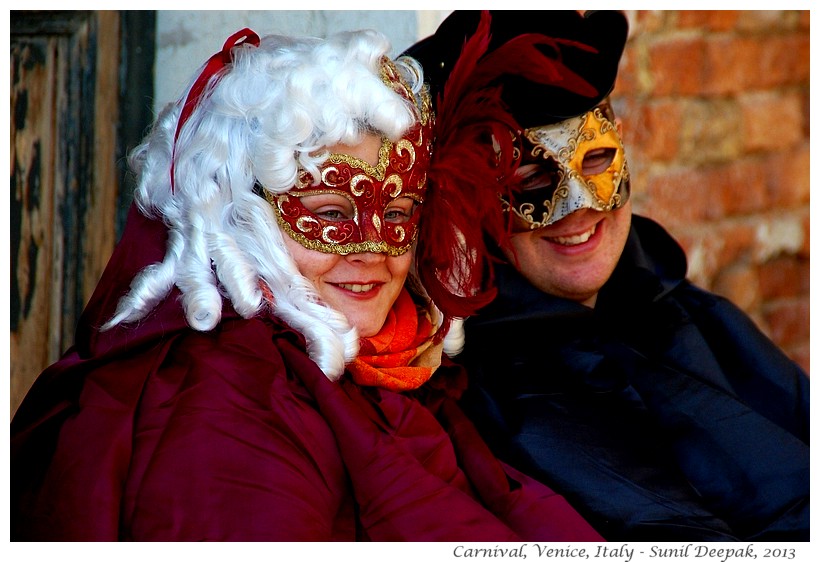 Couples, Venice carnival, Italy - Images by Sunil Deepak