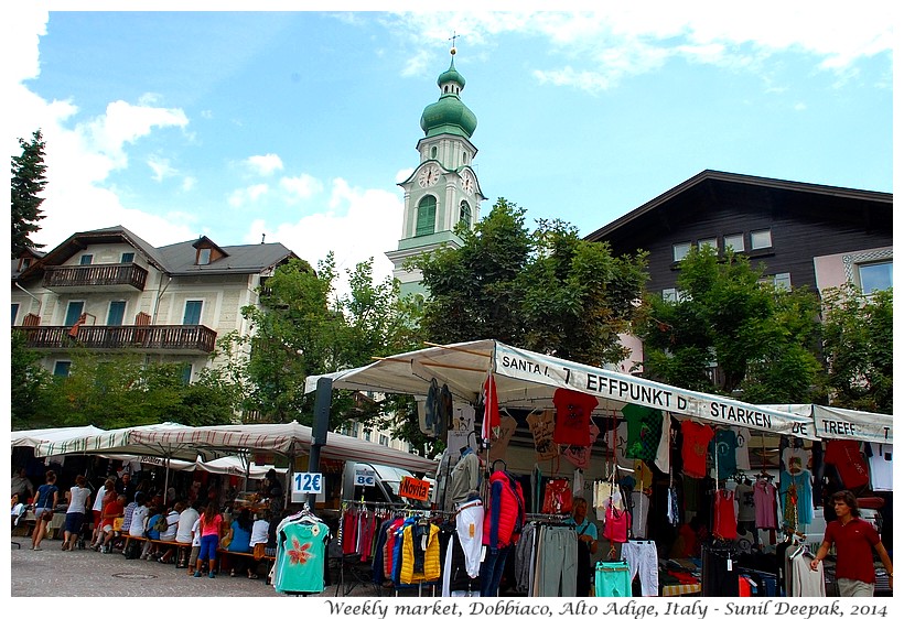 Weekly market, Dobbiaco, Alto Adige, Italy - Images by Sunil Deepak