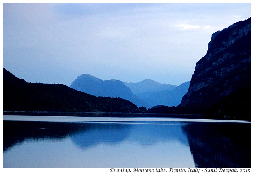 Evening, Molveno lake, Trento, Italy - Images by Sunil Deepak