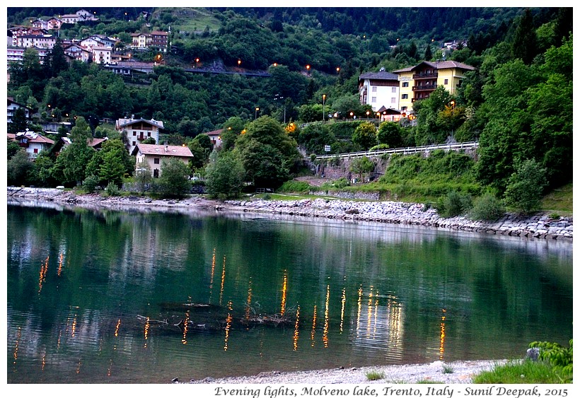 Evening lights, Molveno lake, Trento, Italy - Images by Sunil Deepak