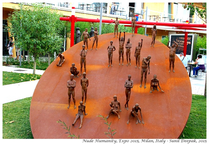 Nude human sculptures, Expo 2015, Milan, Italy - Images by Sunil Deepak