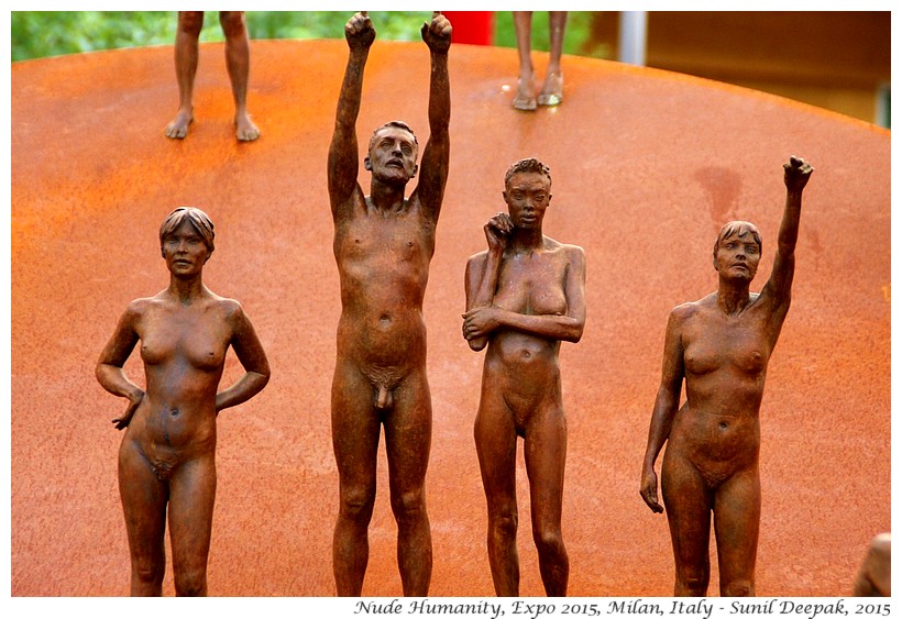 Nude human sculptures, Expo 2015, Milan, Italy - Images by Sunil Deepak