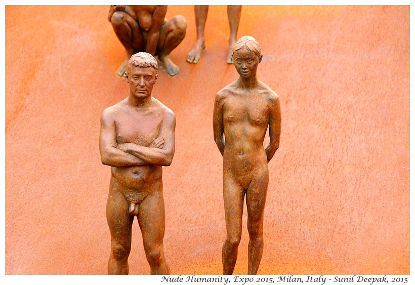 Nude human sculptures, Expo 2015, Milan, Italy - Images by Sunil Deepak