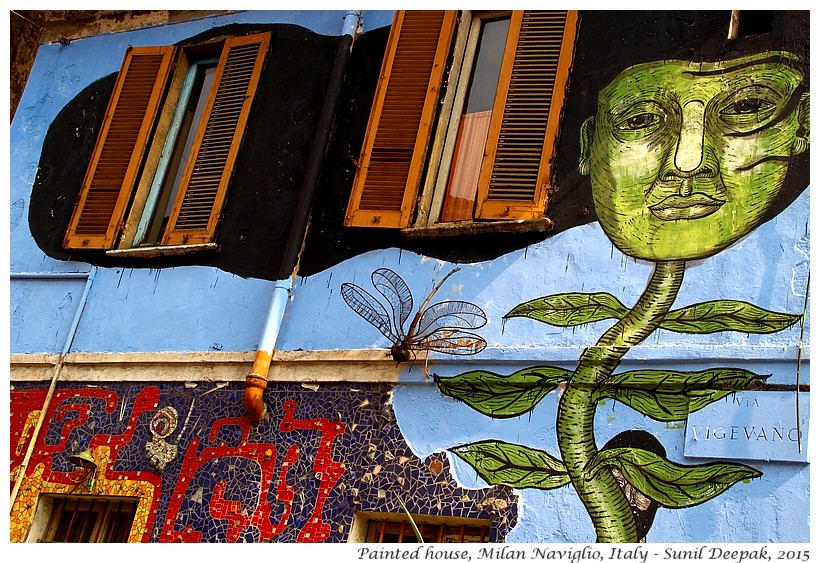 Painted house, Milano Naviglio, Italy - Images by Sunil Deepak