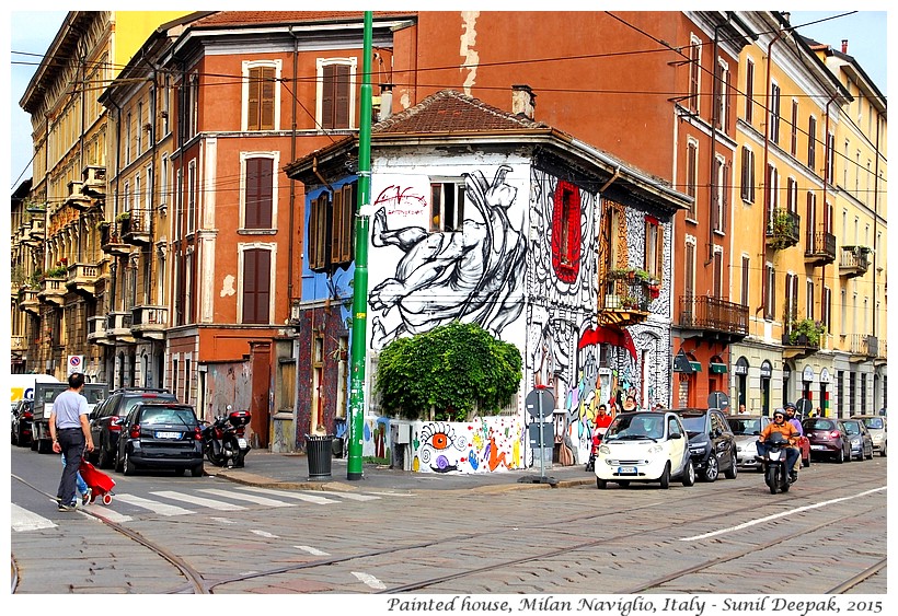 Painted house, Milano Naviglio, Italy - Images by Sunil Deepak