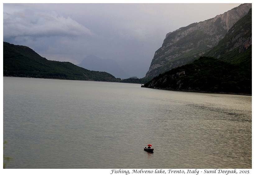 Fishing, lake Molveno, Trento, Italy - Images by Sunil Deepak