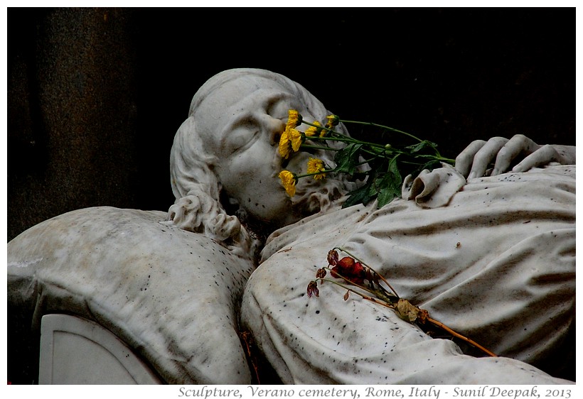 Sculptures, Verano cemetery, Rome, Italy - Images by Sunil Deepak, 2013