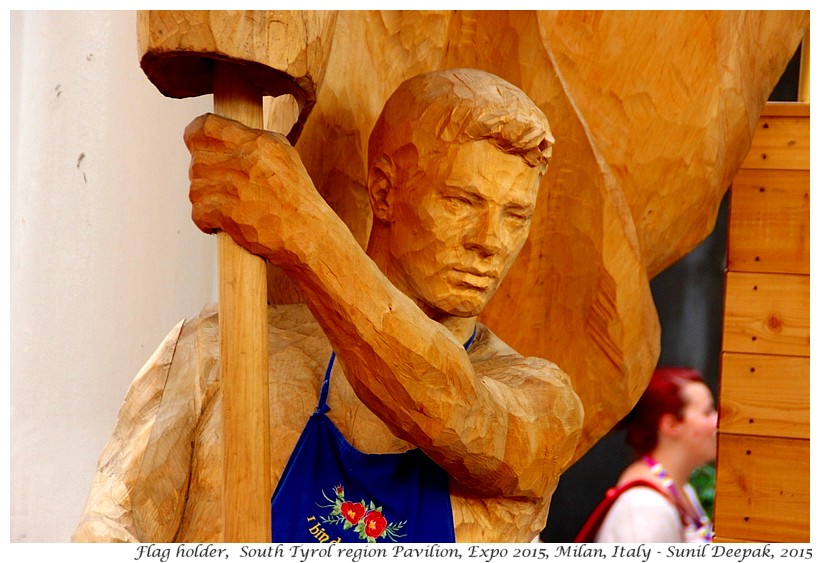 The flag holder, South Tyrol pavilion, Expo 2015, Milan, Italy - Images by Sunil Deepak