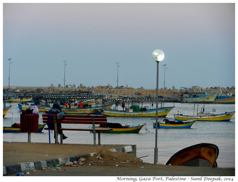 Early morning at Gaza Port, Palestine - Images by Sunil Deepak