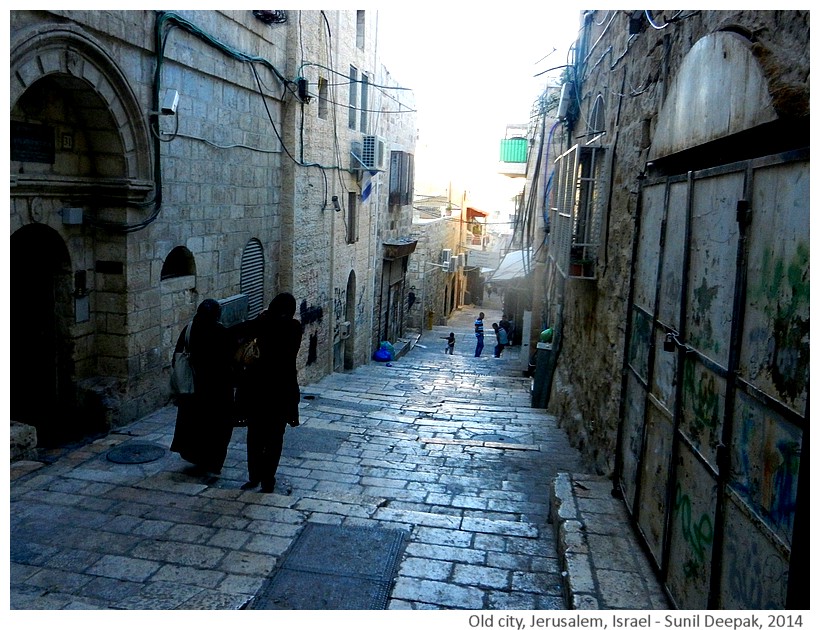 Narrow streets, old city, Jerusalem, Israel - Images by Sunil Deepak, 2014