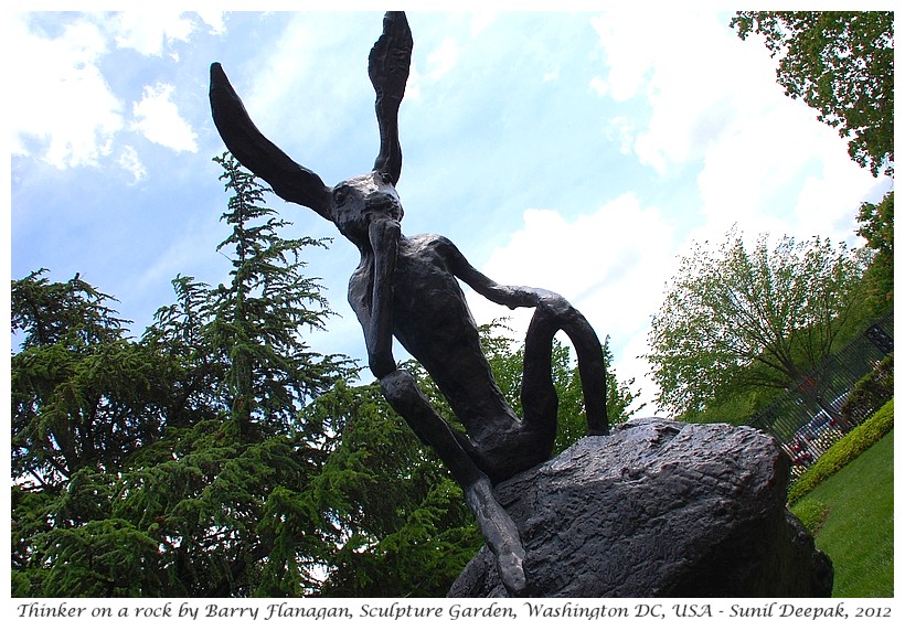 Thinker by Barry Flanagan, Sculpture Garden, Washington DC, USA - Images by Sunil Deepak
