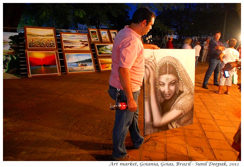 Open air night art market, Goiania, Goias, Brazil - Images by Sunil Deepak