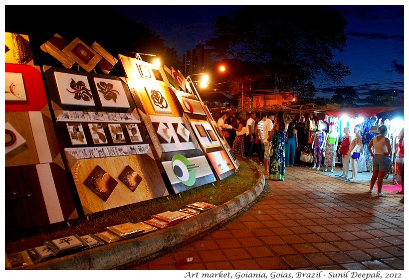 Open air night art market, Goiania, Goias, Brazil - Images by Sunil Deepak