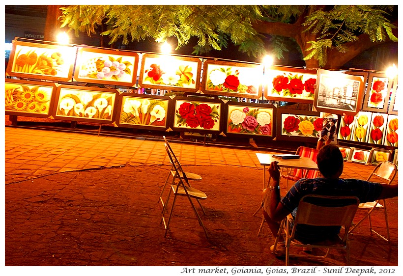 Open air night art market, Goiania, Goias, Brazil - Images by Sunil Deepak