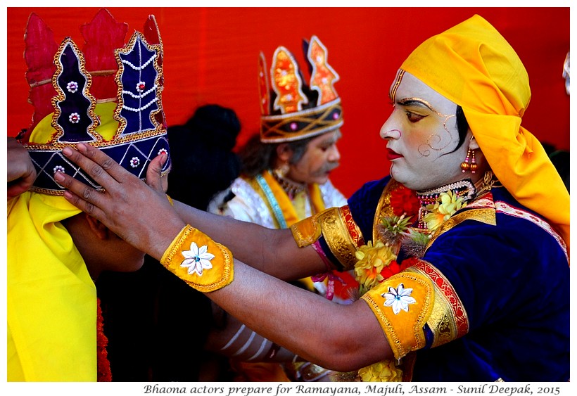 Bhaona actors prepare, Majuli, Assam, India - Images by Sunil Deepak