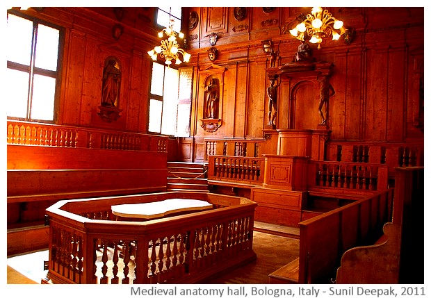 Medieval anatomy hall, Bologna, Italy - images by Sunil Deepak, 2012