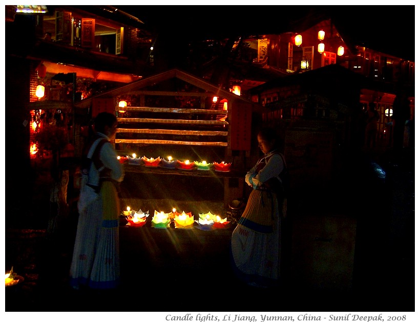 Candle lights, Li Jiang, Yunnan, China - Images by Sunil Deepak, 2008