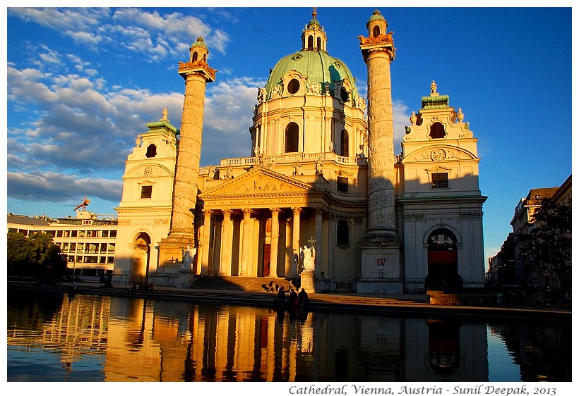 Columns with stories, Karl cathedral, Vienna, Austria - Images by Sunil Deepak