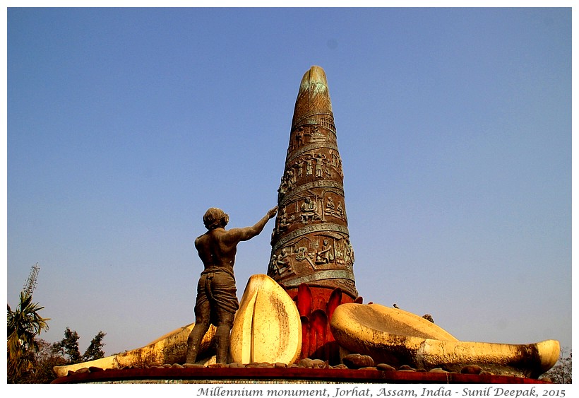 Columns with stories, Millennium monument, Jorhat, Assam, India - Images by Sunil Deepak