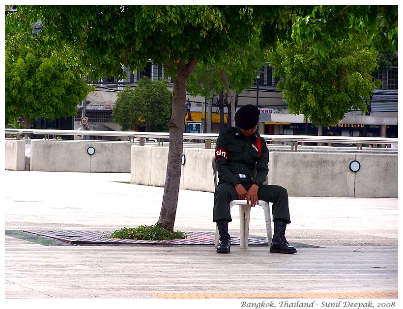 Falling asleep sitting, Bangkok, Thailand - Images by Sunil Deepak