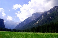 Mountains around Braie lake, Alto Adige, Italy