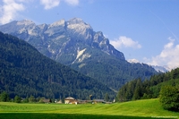 Mountains around Braie lake, Alto Adige, Italy
