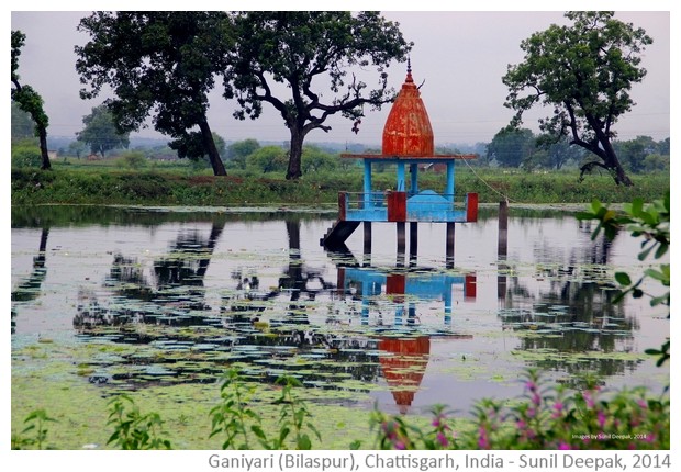 Ponds, rice fields & temples from Bilaspur India