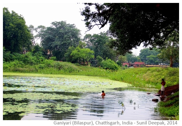 Ponds, rice fields & temples from Bilaspur India
