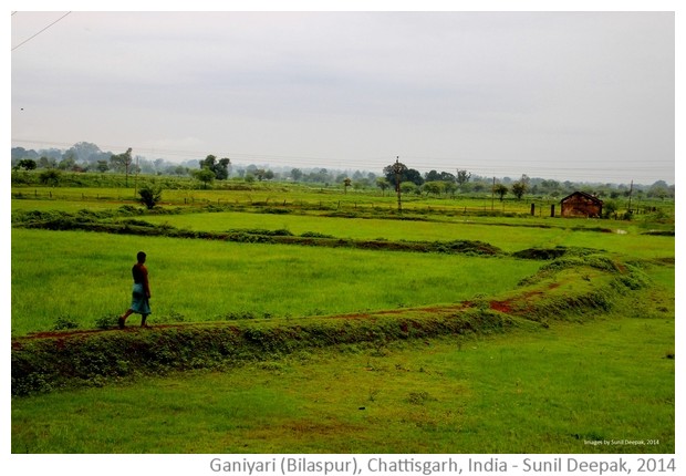 Ponds, rice fields & temples from Bilaspur India