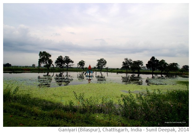 Ponds, rice fields & temples from Bilaspur India