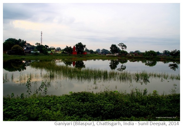 Ponds, rice fields & temples from Bilaspur India