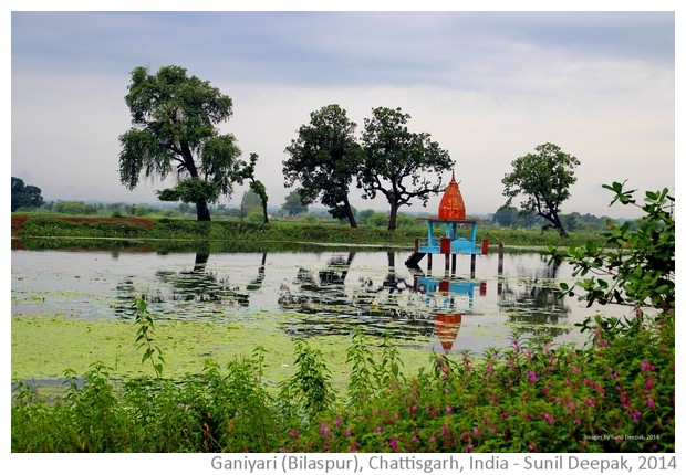Ponds, rice fields & temples from Bilaspur India