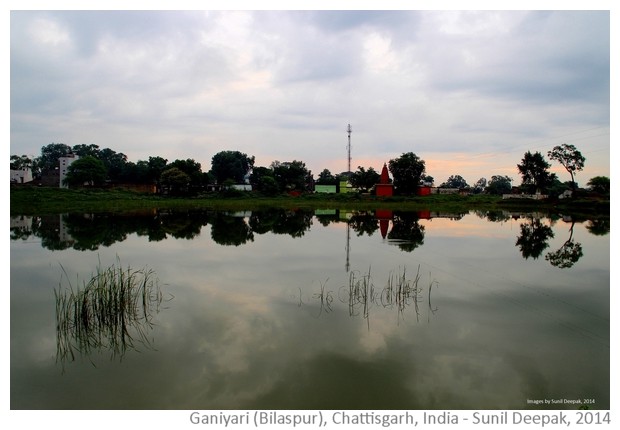 Ponds, rice fields & temples from Bilaspur India