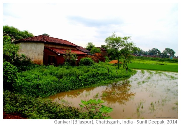 Ponds, rice fields & temples from Bilaspur India